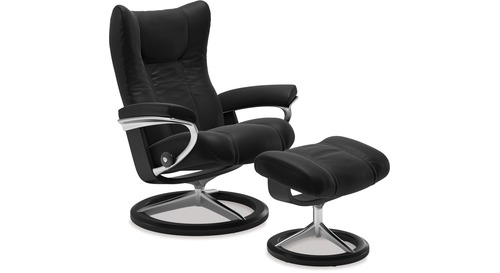 Stressless&reg; Wing Large Leather Recliner - Signature Base   